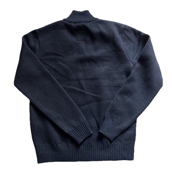 buffalo david bitton Blue Quarter Zip Sweater Size Medium Fleece Lined - Picture 6 of 7